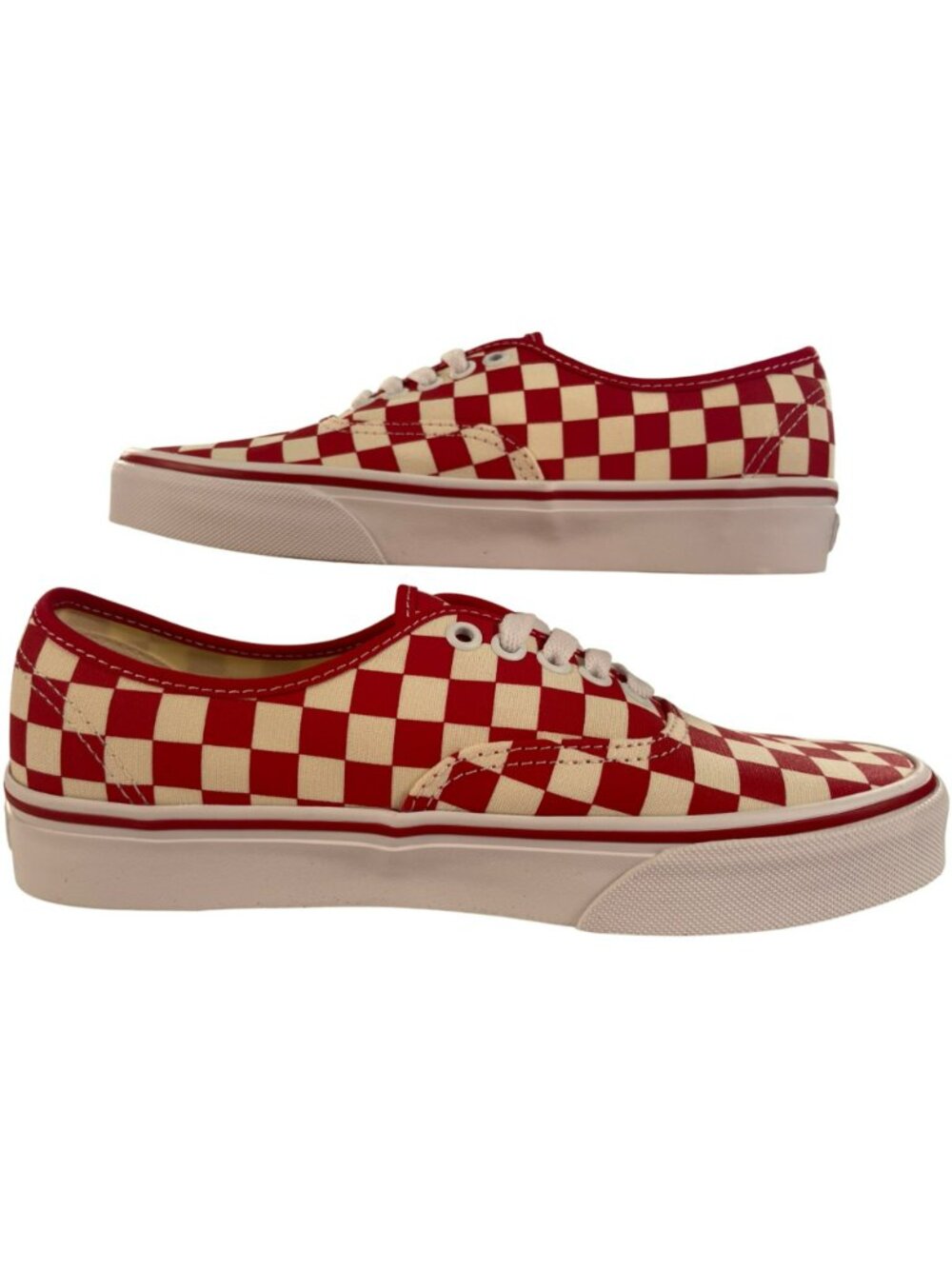 Vans Authentic Primary Check Racing Red/White Shoes Men's Sz 7/Women's 8.5 NEW - Picture 2 of 11